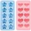 OAOSDH Stampo A Cuore A 1 Pezzo E Stampo A Stella da 1 Pezzi, Stampo per Ghiaccio, Stampo in Silicone, Stampo Creativo, Stampo di Cioccolato.