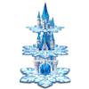 Fuwraixis Alzata per torta Frozen a 3 piani,Alzata per torta in cartone serie fiocco di neve,Decorazioni per cupcake,Decorazione per la festa di compleanno delle ragazze
