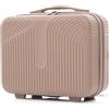 R.Leone Valigia da 1 pezzo Fino a Set 4 Trolley Rigido grande, medio, bagaglio a mano e beauty case Lucchetto TSA in Polipropilene 8 Ruote Autonome 6060 (Oro, XS Beauty case)