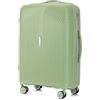 R.Leone Valigia da 1 pezzo Fino a Set 4 Trolley Rigido grande, medio, bagaglio a mano e beauty case Lucchetto TSA in Polipropilene 8 Ruote Autonome 6060 (Verde, S Bagaglio a mano)