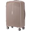 R.Leone Valigia da 1 pezzo Fino a Set 4 Trolley Rigido grande, medio, bagaglio a mano e beauty case Lucchetto TSA in Polipropilene 8 Ruote Autonome 6060 (Oro, S Bagaglio a mano)
