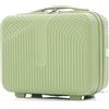 R.Leone Valigia da 1 pezzo Fino a Set 4 Trolley Rigido grande, medio, bagaglio a mano e beauty case Lucchetto TSA in Polipropilene 8 Ruote Autonome 6060 (Verde, XS Beauty case)
