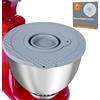 PQPO Coperchio della ciotola dell'impastatrice in silicone compatibile con le ciotole dell'impastatrice a testa ribaltabile Kitchen Aid da 4,5 a 5 quarti con ciotola piccola pieghevole, grigio