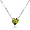 Cosie Lily Collana Donna, Cuore Argento Sterling 925 Punto Luce Donna girocollo , Ciondolo in Zirconia Cubica, Regalo Compleanno San Valentino Natale per Mamma Moglie Fidanzata, Regali per Lei, Verde Oliva