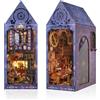Cuteefun DIY Book Nook Kit, DIY Casa delle Bambole, in Legno Book Nook Casa Kit per Adulti da Costruire, Modello di Casa Artigianale per Compleanno Natale Regalo (Casa Magica)