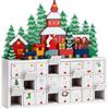 Spielwerk® Calendario dell' Avvento Riutilizzabile in Legno Paesaggio Innevato Decorazione Natalizia da Riempire