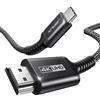 JSAUX Cavo USB C a HDMI 4K 3 Metri, Adattatore Tipo C (Custodia in Nylon e Alluminio) [Compatibile con Thunderbolt 3] per MacBook Pro/Air, iPad Pro/Air, iMac, Galaxy S23/S9 - Nero