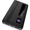 Dbasne Power Bank, 10000mAh powerbank Sottile 5V/3A Ricarica Rapida, con USB C Input Batteria Esterna Display Digitale LED per iPhone 16 15 14 13 12 Pro Max Mini Plus Samsung Huawei iPad Pro Android etc