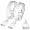 heekim 1m Cavo 2 Pezzi Elettrico, Prolunga di Rete, Estensione Connettore Presa Euro su Tipo C, Spina TV PC Computer Monitor Elettrodomestici Lampade - Nero (1 Metro, 2 Pezzi)