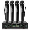 SOWOITIG Sistema di 4 microfoni wireless wireless karaoke micro set microfono wireless microfono manuale dinamico con ricevitore per matrimonio festa chiesa lezione palcoscenico discorso conferenza
