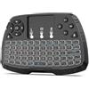 TKMARS Mini Tastiera Wireless con Touchpad Retroilluminata Mini Wireless Tastiera Gaming per PC, Pad, Mac, Xbox 360, Android TV Box, HTPC, IPTV