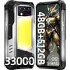 OBA OUKITEL WP100 TITAN Smartphone Rugged 5G, 33000mAh, Proiettore 100 Lumen, 48GB RAM + 512GB ROM, Display 6,8 FHD+, Fotocamera 200MP, Android 14, Batteria Grande con Ricarica 66W