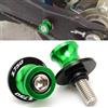 QJY-Motor Part-Store QJY Z750 M10*1.25 Nottolini Cavalletto 10MM Bobines per KA&-WASA-KI Z 750 Z750RS 2005-2017 2018 2019 2020 2021 2022 2023 - Verde