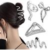 Ypkia Grandi fermagli per capelli in argento, per donne e ragazze, accessori per capelli spessi (4 pezzi)