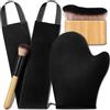 Yamobi Set di 4 guanti autoabbronzanti Set guanti applicatori autoabbronzanti con applicatore per la schiena, Pennello per autoabbronzante gambe guanto per abbronzatura, Nero