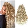 MLETULIPS MLETUILPS Pre Looped Ocean Wave Crochet Hair 8 Pack Boho Curly Short Ocean Braids Pre Twisted Synthetic Deep Wavy Braids for Women (T27/613#, 14 pollici)