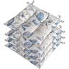 emmevi Set 4 Cuscini Sedia Casa Shabby Chic Morbidi Imbottiti Ovatta Universali Coprisedie Cotone Lavabili