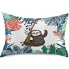 Vnurnrn Simpatico Bradipo Foresta Di Palme Federe Cuscino Letto, Federa Guanciale Pillowcase in Seta Morbida per Capelli e Pelle con Chiusura a Busta standard/regina/re