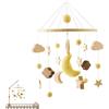 Bavooty Mobile Baby in Legno,Baby Campanelli Eolici con Luna all'uncinetto,Lettino Mobile per Bambini,Campana Mobile Baby Culla,Giostrina Culla Neonato,Utilizzato per Decorazioni Cameretta Bambino