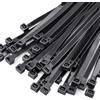 Ruioomeep 100 fascette stringicavo lunghe, colore nero, 450 mm x 9 mm, resistenza alla trazione 80 kg