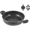 Home Stone Tegame Antiaderente con 2 Manici, Pietra, Antracite, 24 cm