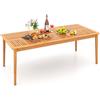 COSTWAY Tavolo Pranzo da Giardino a 8 Posti, Tavolo in Legno con Foro per Ombrellone 5 cm, per Giardino Patio Piscina, Portata 160 kg, 200 x 90 x 75 cm