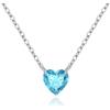 Cosie Lily Collana Donna, Cuore Argento Sterling 925 Punto Luce Donna girocollo , Ciondolo in Zirconia Cubica, Regalo Compleanno San Valentino Natale per Mamma Moglie Fidanzata, Regali per Lei, Blu Cielo