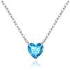 Cosie Lily Collana Donna, Cuore Argento Sterling 925 Punto Luce Donna girocollo , Ciondolo in Zirconia Cubica, Regalo Compleanno San Valentino Natale per Mamma Moglie Fidanzata, Regali per Lei, Blu Mare