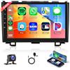 Rimoody 2G+64G Wireless Carplay Android Autoradio 2 Din per Honda CRV CR-V 3 2007-2011 con Android Auto GPS Navi WiFi 9 Pollici Autoradio con Mirror Link Bluetooth FM/RDS/DAB/OBD/DVR/SWC Telecamera Posteriore