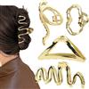 Ypkia Grandi fermagli per capelli dorati, in metallo, per donne e ragazze, accessori per capelli spessi (4 pezzi)