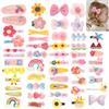 BAISEN Set di 52 graziosi fermagli per capelli per ragazze, multicolore, arcobaleno, caramelle, simpatici fermagli per capelli, antiscivolo, per bambini, adolescenti