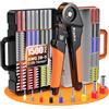 Preciva Pinza Crimpatrice con 1500pezzi，Capicorda da 0,08-16mm² ， Regolabili，Pinza Capicorda， Crimpatrice Puntalini，Terminali Elettrici A Crimpare， Kit Elettricista Per Uso Industriale E Fai-Da-Te