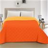 Generico Copriletto Matrimoniale Bicolore Ideale per la Mezza Stagione (Pesantezza: 100gr/m²) Trapuntino 250x250cm, Disponibile in 6 Colorazioni Moderne (Arancio Chiaro/Arancio Scuro)
