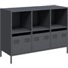 vidaXL Credenza Antracite 101,5x39x73,5cm in Acciaio Laminato a Freddo, armadietto, credenza, Armadio da corridoio, Buffet, Armadio da Cucina