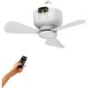 Eznaobo Ventilatore da soffitto con luci, piccolo ventilatore da soffitto a LED con telecomando e temporizzazione, batteria integrata da 8000 mAh, 3 velocità, ventilatore da soffitto ricaricabile USB