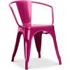 Iconik Interior Industrial Style Sedia da pranzo con braccioli - Design industriale - Acciaio - Nuova edizione - Stylix Fuchsia