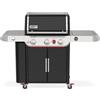 WEBER Barbecue a Gas da Giardino BBQ da Esterno 3 Bruciatori con Ripiani Laterali e Griglie in Ghisa Smaltata colore Nero e Acciaio Inox - 1501153 EP-335W Genesis