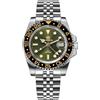 ADDIESDIVE GMT Orologio da Uomo Quadrante Verde Oliva Lunetta Girevole Bidirezionale Doppio Fuso Orario Impermeabile 20 ATM Orologio da Polso