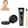Wootapson Kit Sbiancante Dentale Al Carbone Attivo,Spazzolini Eco In Bambù,Sbiancante Al Carbone Sbiancare,Carbone Attivo Per Denti,Polvere, Dentifricio e Spazzolino Di Bambù,Naturale Pulizia Dentale Naturale