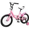 Tagowao Bicicletta per bambini da 16 pollici con ruote di supporto per ragazzi e ragazze dai 5 agli 8 anni in su, ruote di supporto rimovibili per bambini e bambine (rosa)