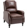 HOMCOM Poltrona Relax con Schienale Reclinabile 90° e 150° Manuale in Pelle