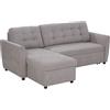 HOMCOM Divano Letto Angolare 3 Posti con Chaise Longue Contenitore in Tessuto