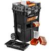 NEO TOOLS Cassetta degli attrezzi su ruote, officina mobile 40x40x70,5 cm, quattro organizzatori, quattro ergobox con serratura, serrature in metallo, maniglie laterali, angoli antiscivolo
