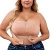Adigau Reggiseno a Fascia da Donna Taglie Forti Reggiseni Senza Spalline Multifunzione Senza Ferretto Fibbia Anteriore Senza Imbottito Reggiseno Elasticizzato Beige L
