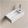 EMKE Lavabo Sospeso 365 x 180 x 90 mm - Lavabo Compatto ed Elegante per Piccoli Bagni e WC Ospiti - Rubinetto a Destra, Installazione a Parete,Bianco Lucido