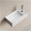 EMKE Lavabo Sospeso 405 x 205 x 105 mm - Lavabo Compatto ed Elegante per Piccoli Bagni e WC Ospiti - Rubinetto a Destra, Installazione a Parete,Bianco Lucido