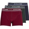 JACK & JONES Jacclaus Solid Trunks 3 Pack SN Boxer a Pantaloncino, Scarab/Pack: Rhubarb - Sky Capitan, XXL (Pacco da 3) Uomo
