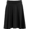 Party HuB Gonna corta da donna, tinta unita, elasticizzata, con elastico in vita, lunghezza al ginocchio, svasata in tartan, Nero , 48