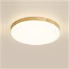 LIGKIN Plafoniera LED soffitto 18W Rotonda Lampada da Soffitto Moderna 4500K Luce Neutra 1620LM LED Ultrasottile Lampada da soffitto Legno Ø26CM per Corridoio Soggiorno Balcone Cucina