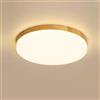 LIGKIN Plafoniera LED soffitto 18W Rotonda Lampada da Soffitto Moderna 3000K Luce calda 1620LM LED Ultrasottile Lampada da soffitto Legno Ø26CM per Corridoio Soggiorno Balcone Cucina